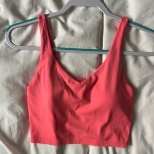 Bright pink/coral Aerie offline tank top, built in bra, cropped, great condition